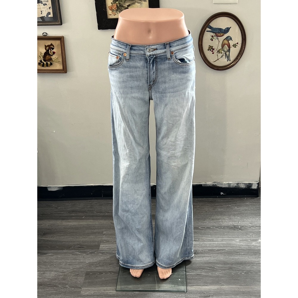 RE/DONE Light Wash Mid-Rise Wide-Leg Denim Jeans Size 26